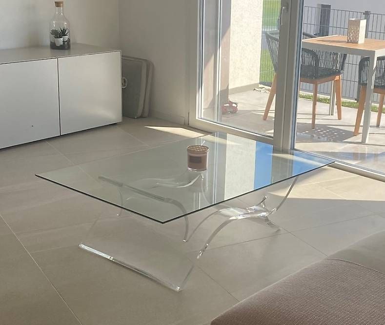 Tables: Table basse Pfister rectangulaire en verre – D'occasion à Morges par Genna_a1101