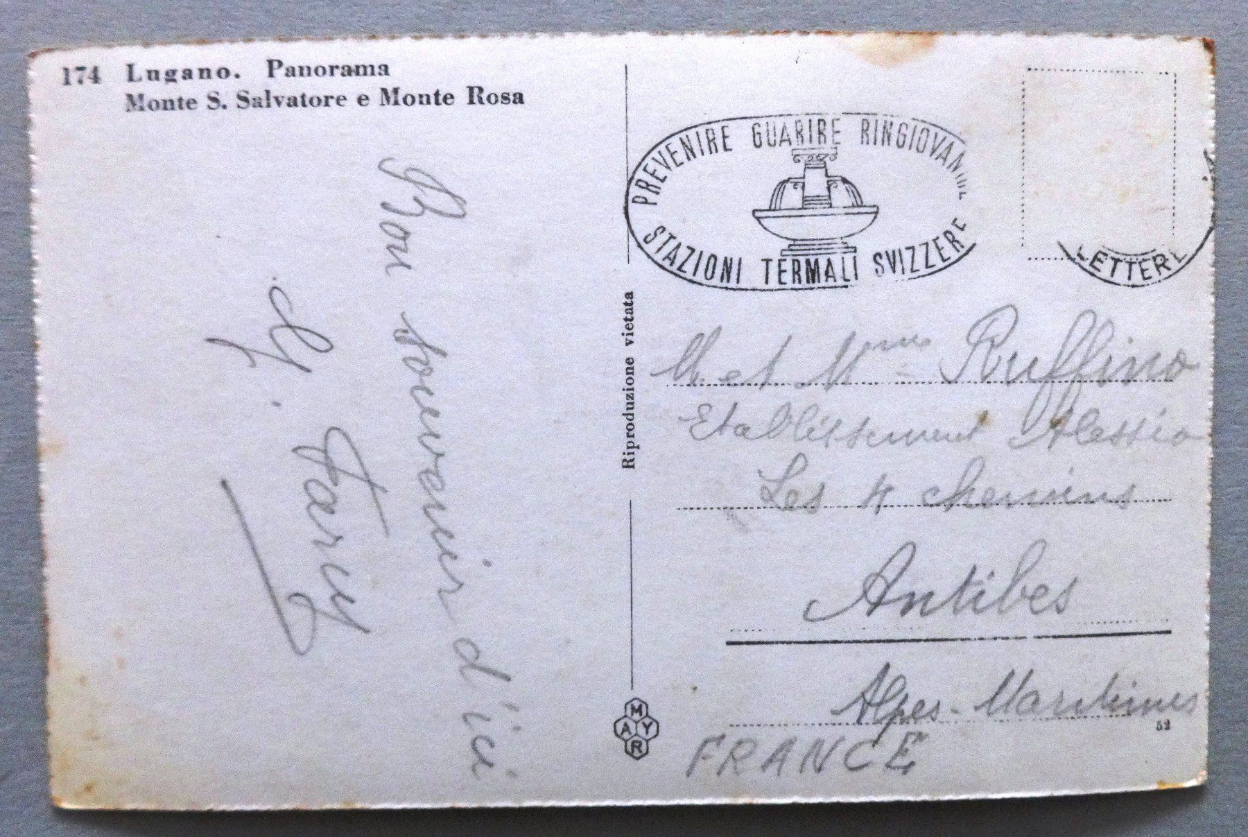 Cartoline postali: Lugano - Panorama – Difettoso da Fétigny venduto da Billy2miny 1