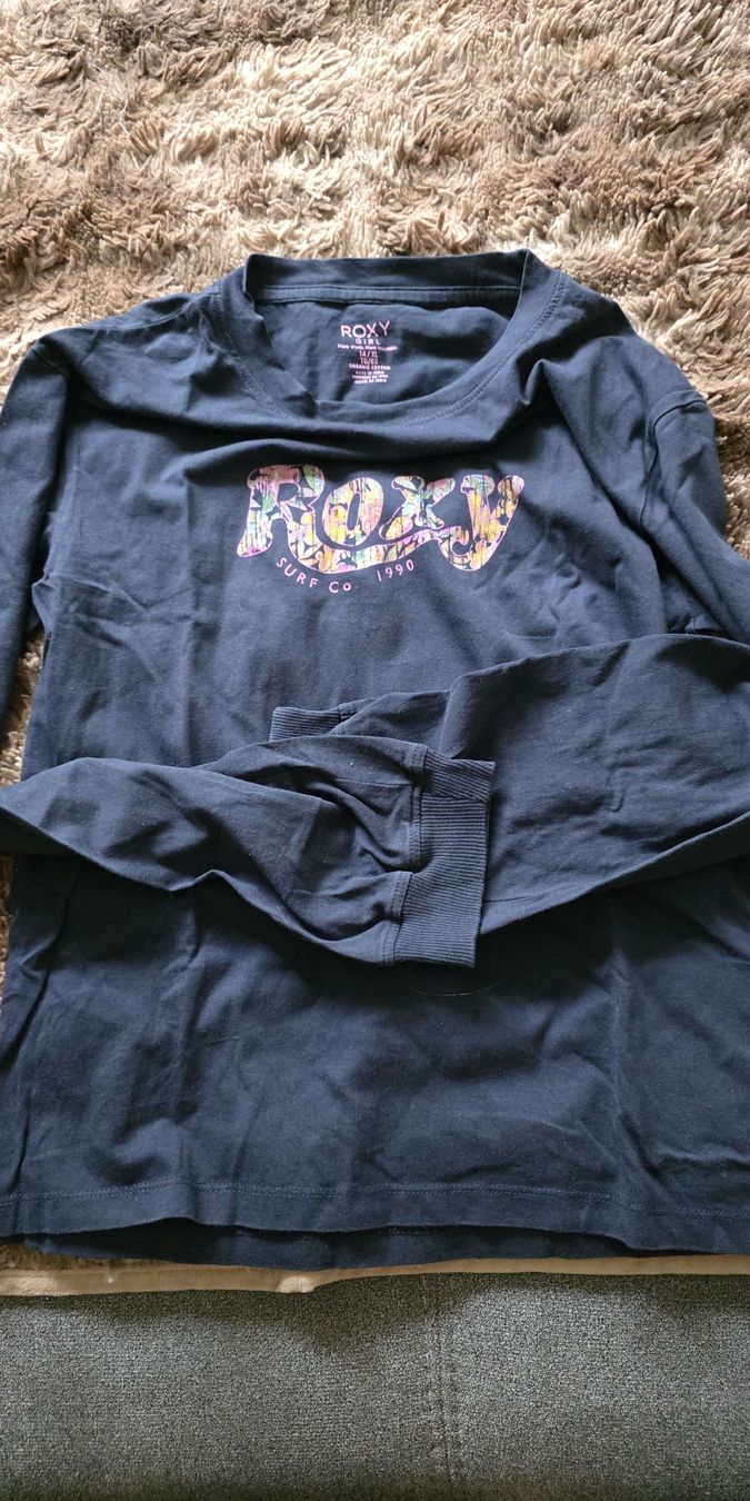 Camicette, T-shirt & Top: Roxy Longsleeve, Gr. 14/XL, Dunkelblau mit Print,  – Nuovo (secondo la descrizione) da Vilters venduto da eli_wj7h