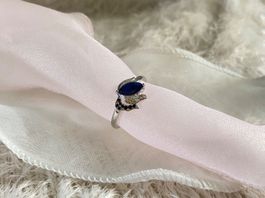 Ring blauer Saphir  Grösse 55 Silber 925 Sterling