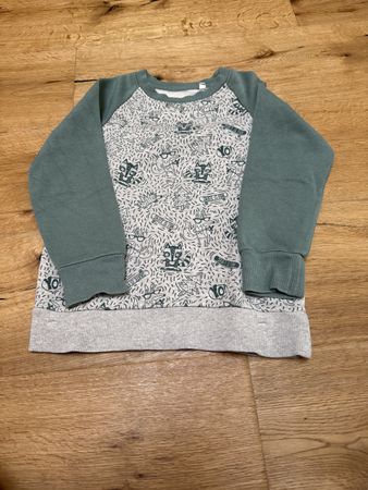 Cooler Winter-Pulli, Grösse 122, Top Zustand, Grün-Grau