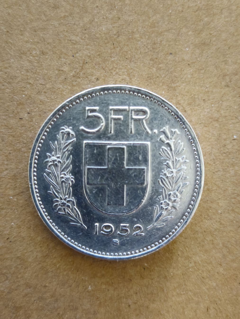 Toutes les monnaies: Schweizer 5 Franken Silber 1952 – D'occasion à Augst BL par full_p8ck