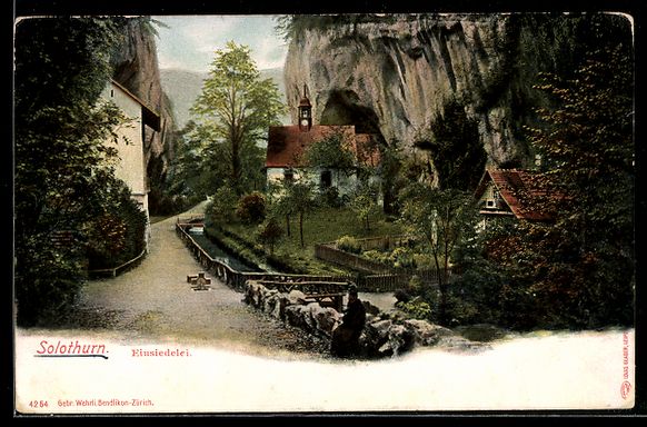 Cartes postales: AK Solothurn, Einsiedelei mit Mönch – D'occasion à Berlin par bartko-reher