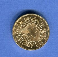 (1060) 20 Franken 1901 Vreneli Stgl Gold