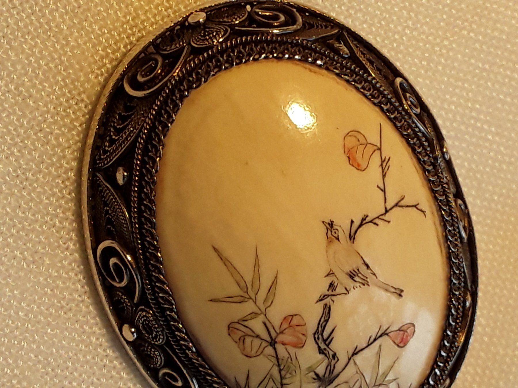 Broschen & Nadeln: Antike fein bemalte Silber Brosche CHINA, ca 1920 – Gebraucht aus Zürich von sanwit 9