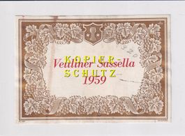 Etikette - Veltliner Sassella 1959 /bd