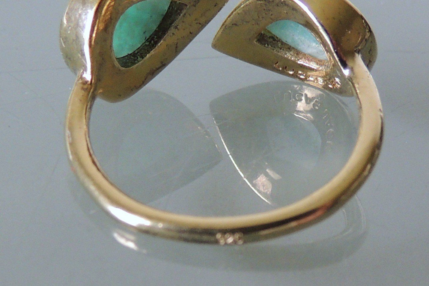 Anelli: LUCAS JACK vergoldeter Silber 925 Fingerring mit Amazonit – Usato da Waldenburg venduto da schaller707 6