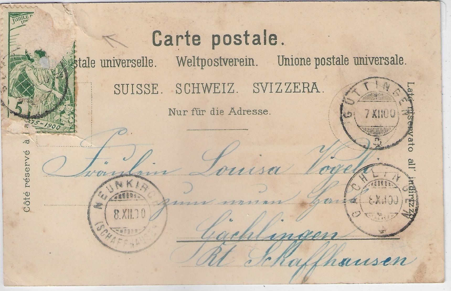 Cartoline postali: Gruss aus Güttingen - Litho 1900 – Usato da Ettingen venduto da Kartenplanet 1