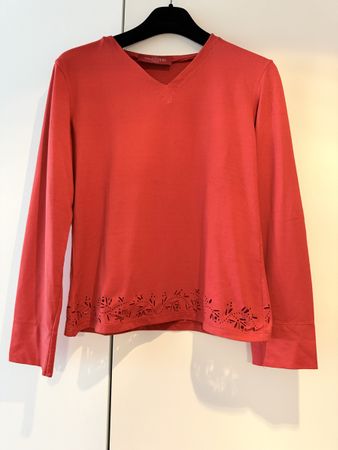 Coral Valentino Jeans Long Sleeve Top