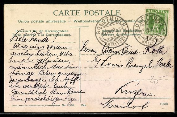 Cartoline postali: Solothurn, Stadtansicht mit Kirche und B – Usato da Berlin venduto da bartko-reher 1