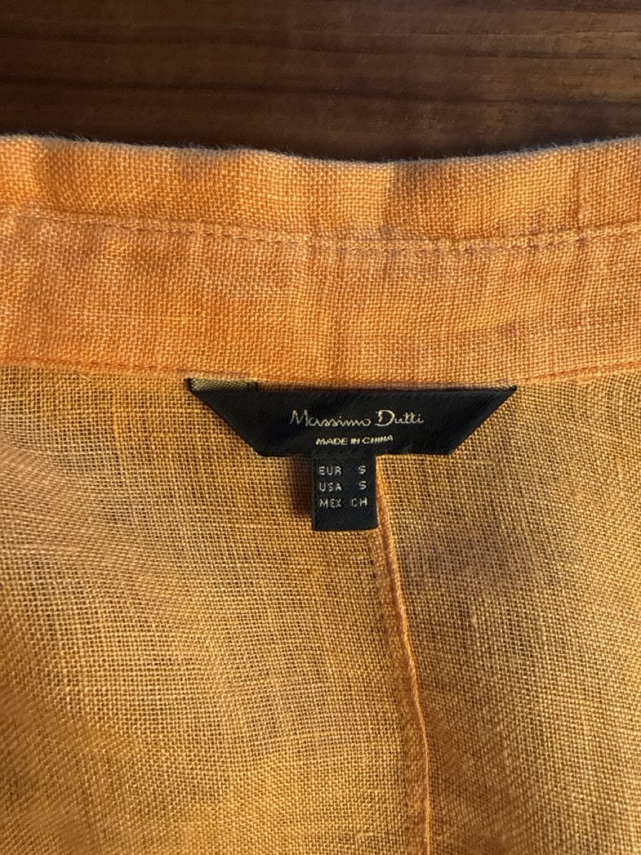 Massimo Dutti Camicette: Massimo Dutti Damen Bluse im Orange Leinen Grösse S – Usato da Brütten venduto da Bettina_07 1