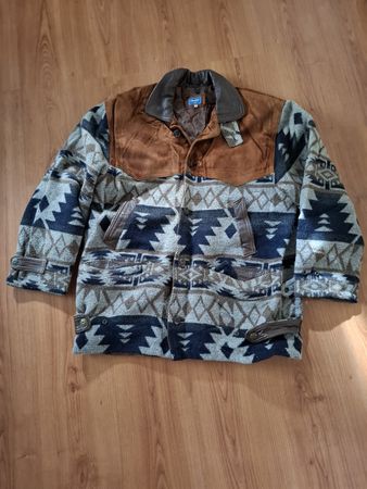 Warme Winterjacke mit Muster, Grösse L, Original frühe 90er