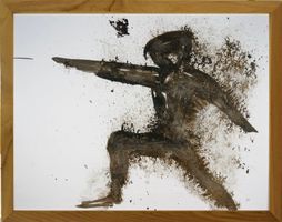 Gr. Tusche Zeichnung: Der Fechter