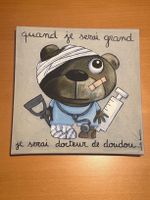 tableau quand je serai grand je serai docteur de doudou 30cm