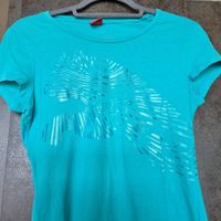 🐸 PUMA SPORT SHIRT T-SHIRT 36 MIT GLANZ DRUCK Baumwolle