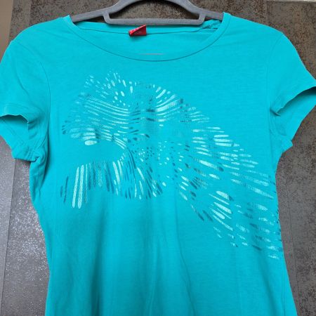 🐸 PUMA SPORT SHIRT T-SHIRT 36 MIT GLANZ DRUCK Baumwolle
