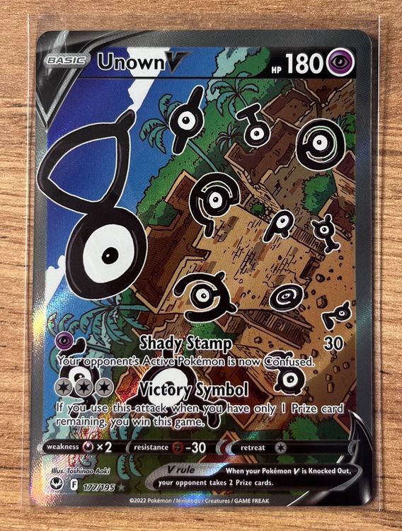 Unown V 177/195 Silver Tempest Holo Ultra Rare Full Art Pokémon Card NM