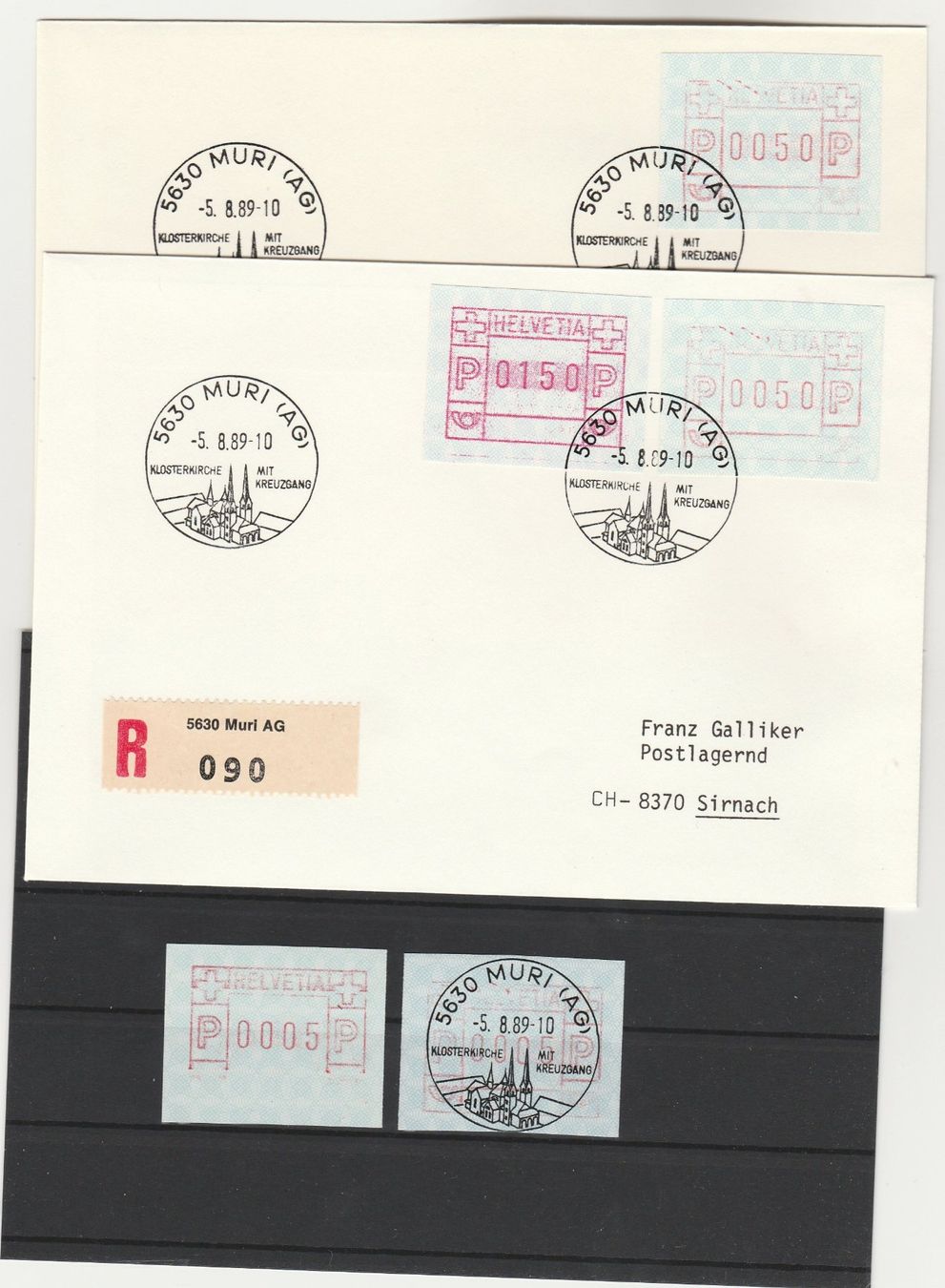 Alle Briefmarken: Set mit der selben Abart der Nr. 7IIIb – Gebraucht aus Oberglatt ZH von Wiedmi6