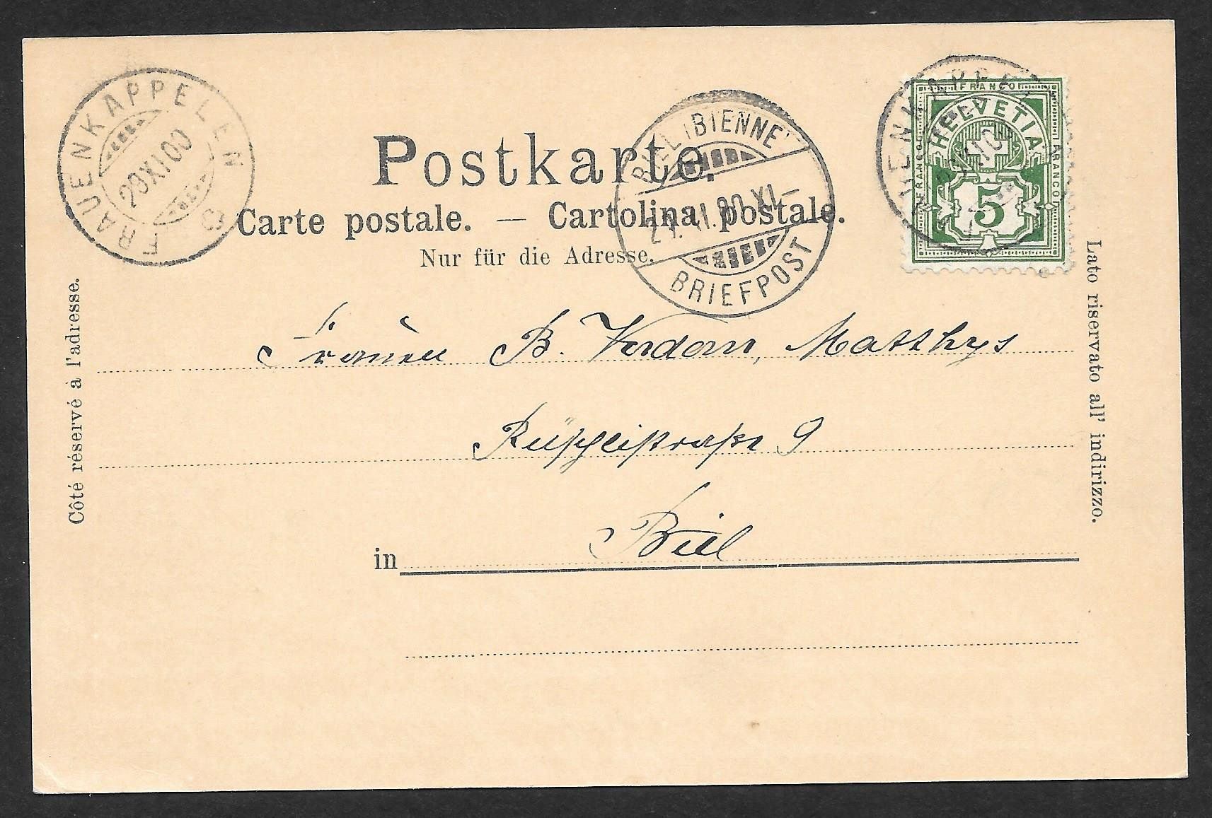 Cartoline postali: Frauenkappelen zwei Bilder mit Blumen – Usato da Olten venduto da clotaldi 1