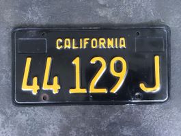 Original US Nummernschild California – Vintage Black Plate