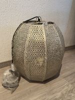 Hängeleuchte Metall goldfarben/ weiss orientalisch neuwertig