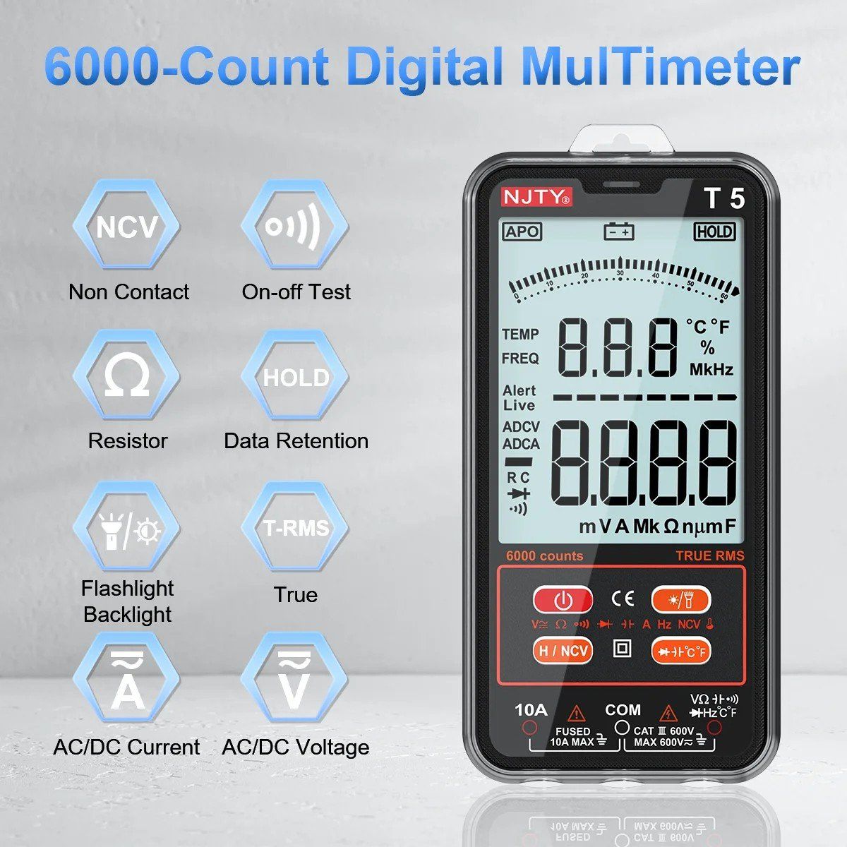 Messen: Multimeter digital True RMS 6000 Counts Auto-Range 600V NCV – Neu und originalverpackt aus Genève von Lotus-18 2