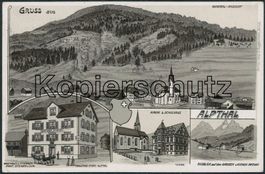 SZ Alpthal - Litho - Stabstempel - Einsiedeln - Karte - EF