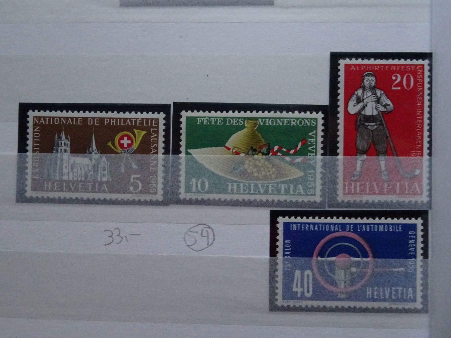 Tutti i francobolli: 1952**/55** – Nuovo (secondo la descrizione) da Aadorf venduto da Chnorli-Furz 1