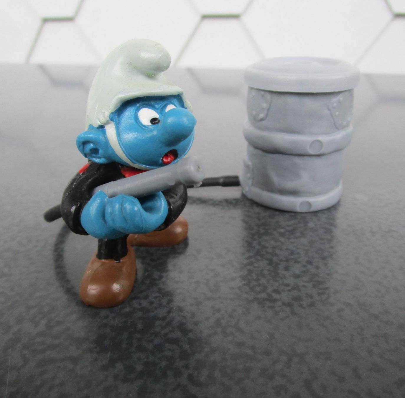 Schleich Statuette: Feuerwehr Schlumpf mit Schlauch – Usato da Rapperswil SG venduto da Ralphy