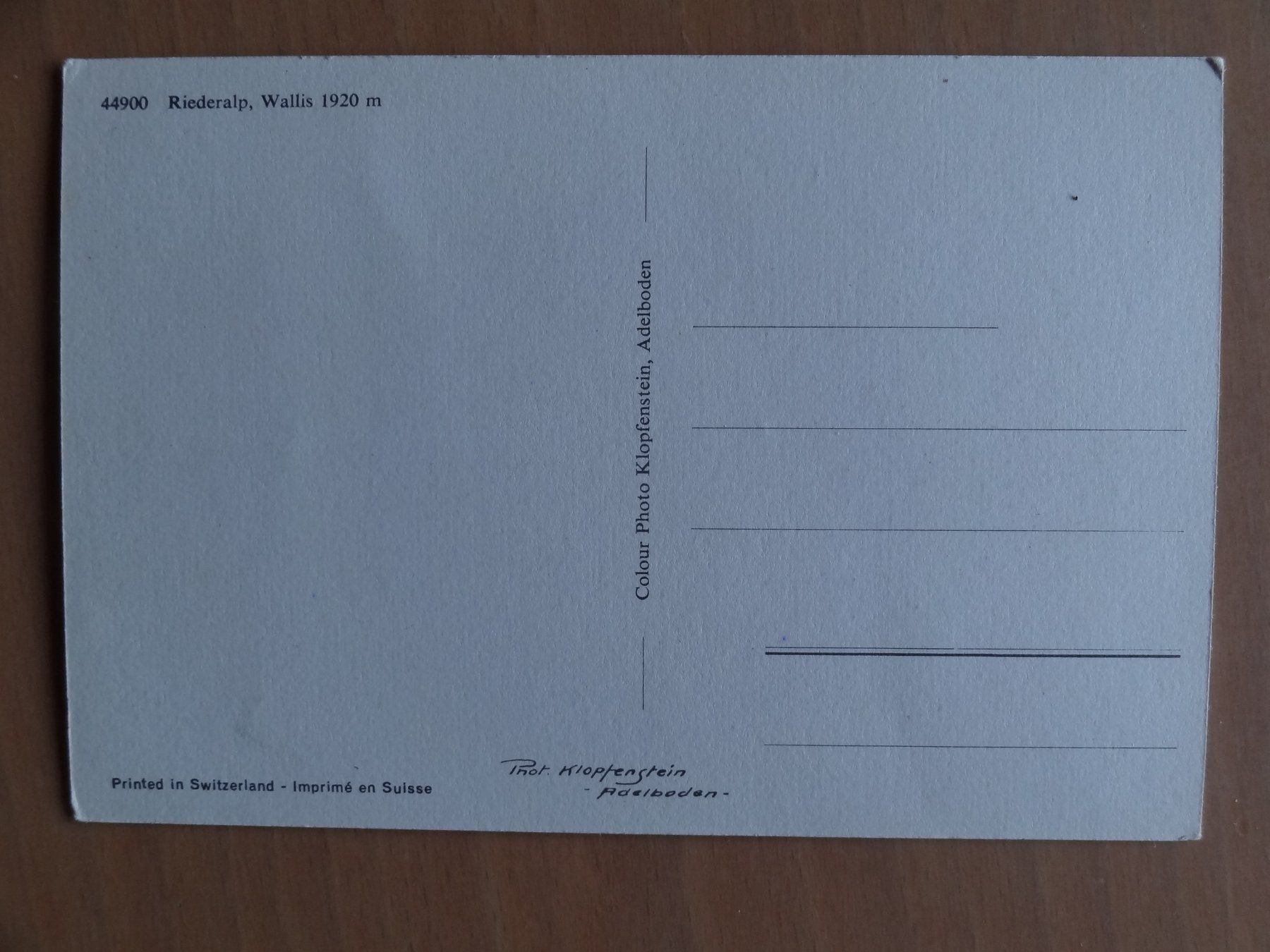 Cartoline postali: Riederalp - Wallis - 44900 – Usato da St Léonard venduto da Riglin 1