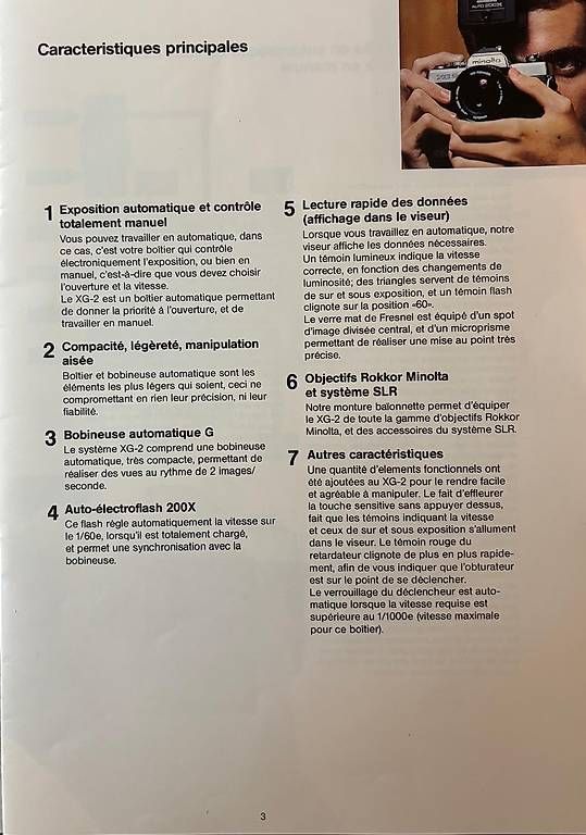 Fotocamera: Brochure Minolta XG-2 – Usato da Adliswil venduto da Heimite 1