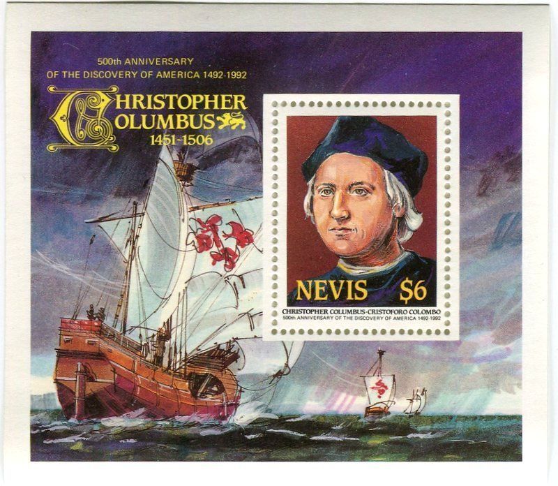 Tous les timbres: Block "Schiffe. Kolumbus". Nevis. – Neuf avec emballage d'origine à Basel par Butsch5