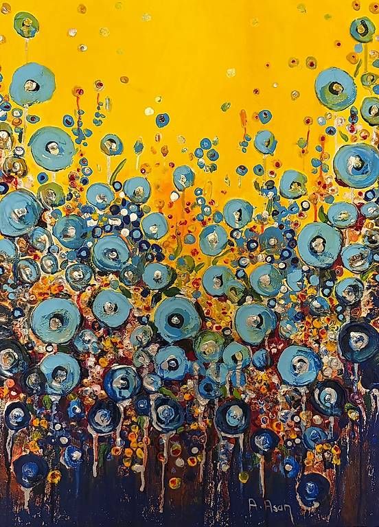 Dipinti: Peinture D'art Tableaux Original on Canvas  – Usato da Meyrin venduto da Gubiskoart