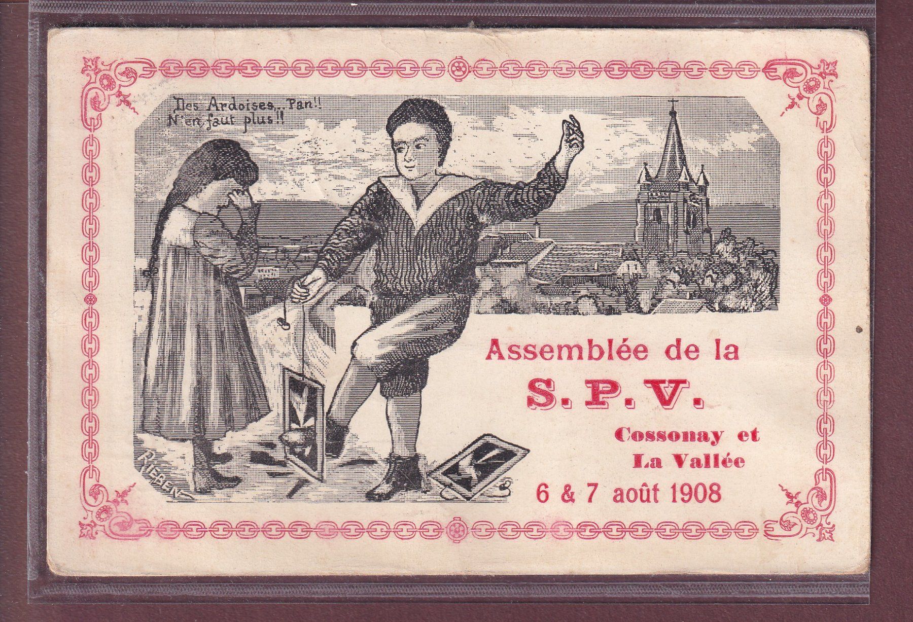 Cartoline postali: Assemblée SPV Cossonay La Vallée 1908 // carte émoussée // – Usato da Pully venduto da nicecards