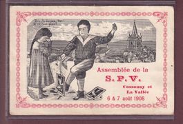 Assemblée SPV Cossonay La Vallée 1908 // carte émoussée //