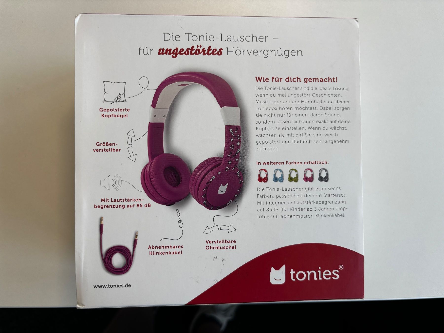 Tonies Kopfhörer: Kopfhörer Tonie-Lauscher originalverpackt – Neu und originalverpackt aus Frauenfeld von Staatsanwaltschaft 1