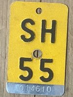 SH 55 - VELONUMMER - FAHRRADSCHILD - PLAQUE DE VELO - SH 55
