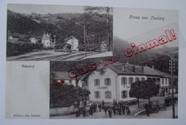 Baselland Liesberg Gasthof Bahnhof/ Kirche  anno dazumal