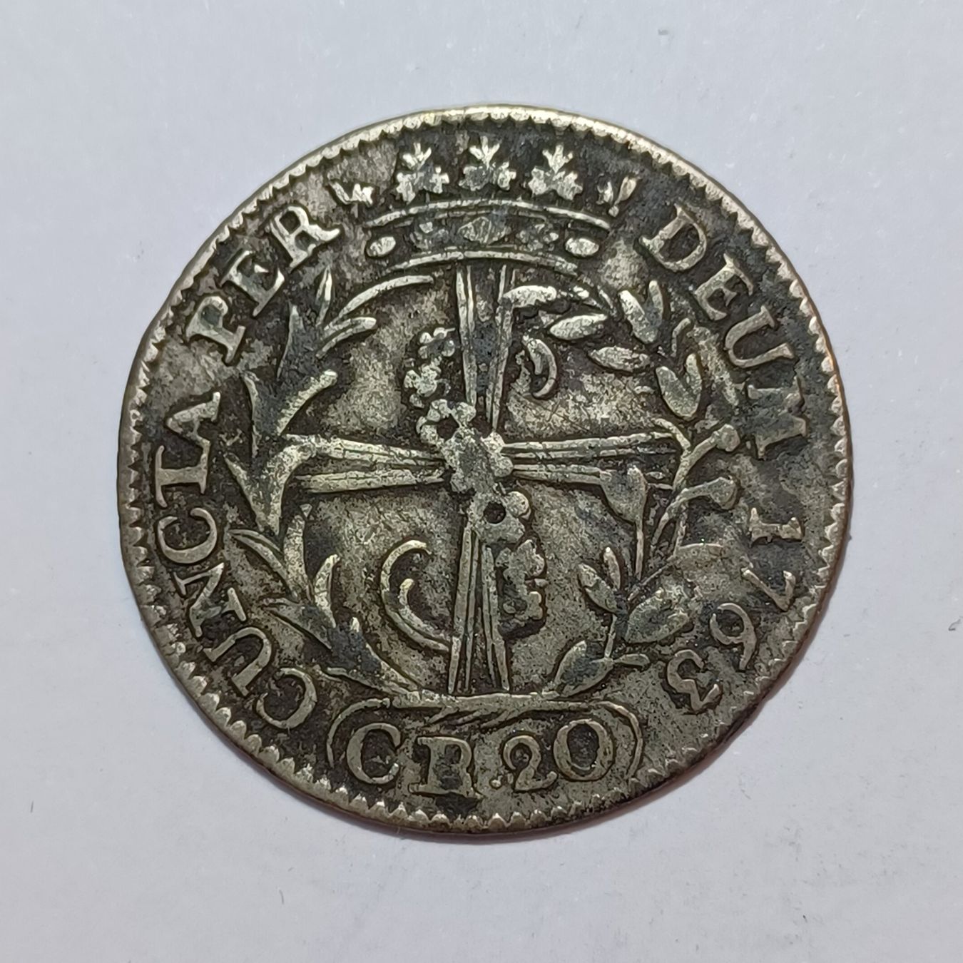Tutti le monete: 20 Kreuzer 1763 Solothurn – Usato da Pfäffikon ZH venduto da Schweizer_Muenzen 1
