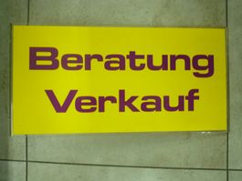 Schild Plexiglas Beratung Verkauf  60cm x 30 cm mit Winkel