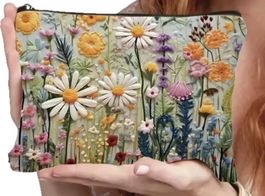 Kleine Tasche Necessaire mit Reißverschluss - Blumen