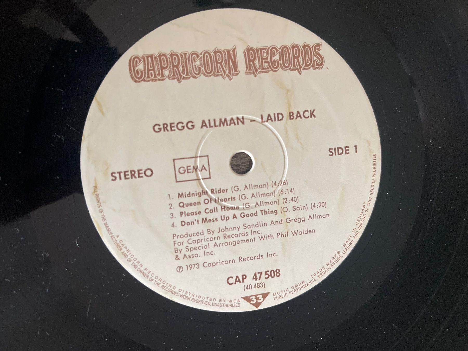 Dischi in vinile: A585/Gregg Allman - Laid Back – Usato da Frutigen venduto da Philippe_jsp 2
