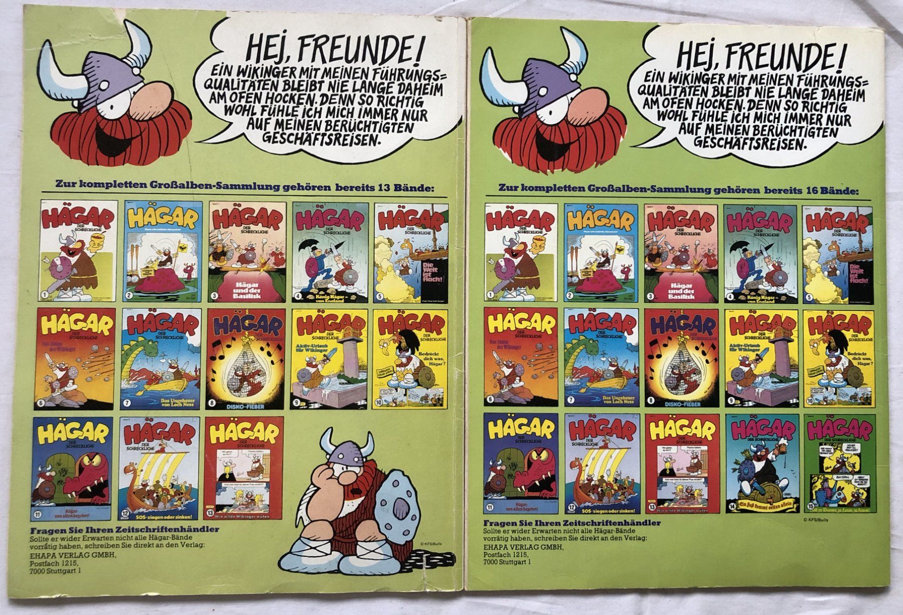 Fumetti: HÄGAR - DER SCHRECKLICHE - Bände 14 + 16 – Usato da Schaffhausen venduto da durruti 6