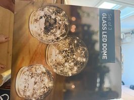 Set de 3 Glass LED Dome  décoration lumineuse