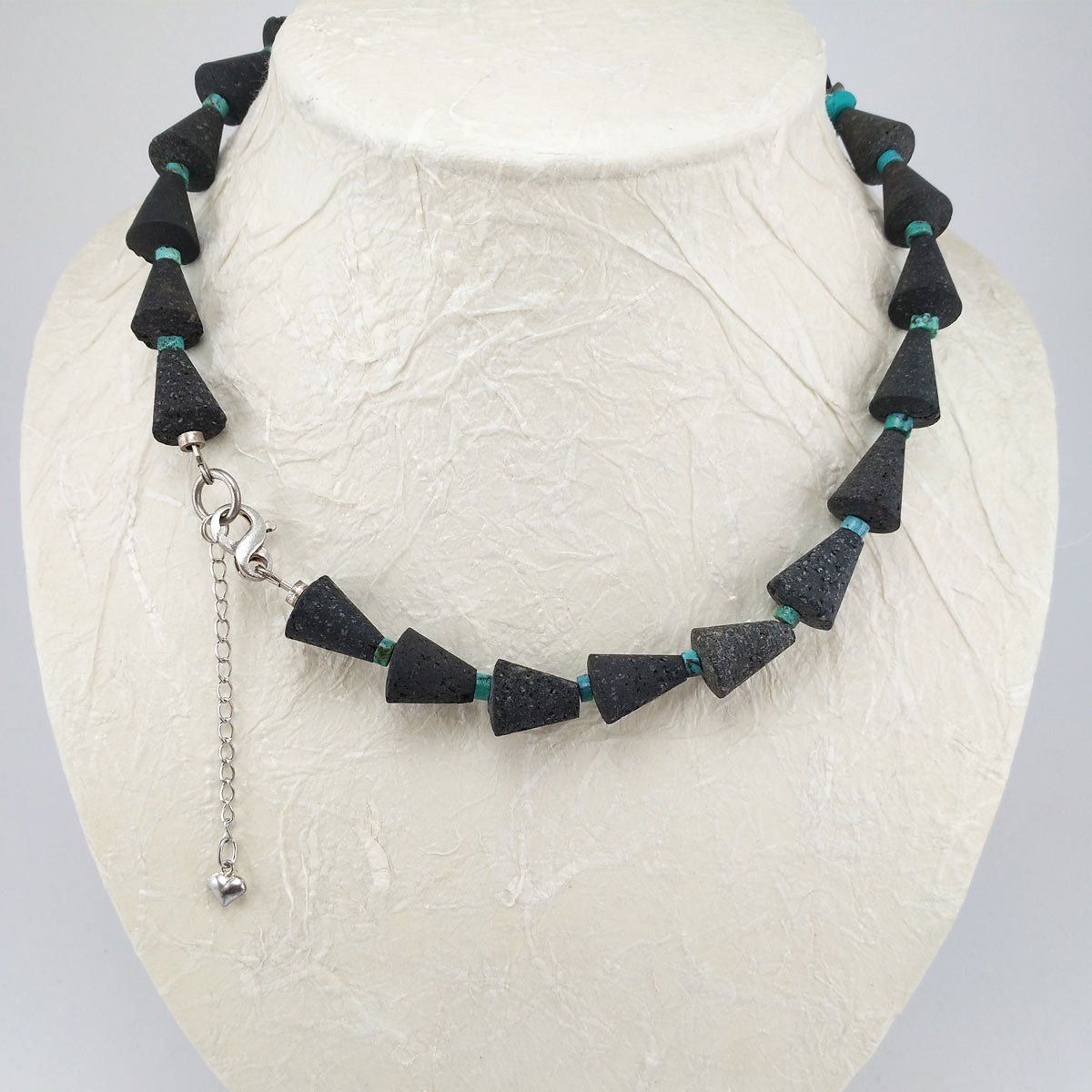 Catenine: Lava Halskette konisch mit Türkis – Nuovo e nell'imballaggio originale da Meilen venduto da Byrd-bijoux 2