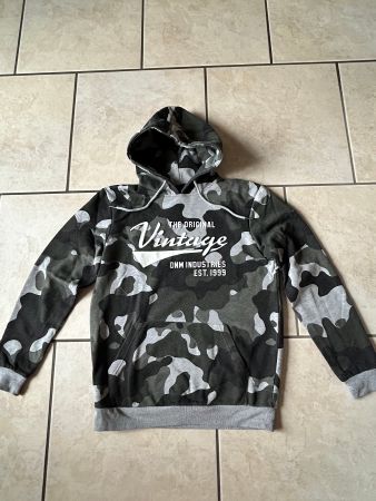NEU Sweat-Shirt, military grau, Kapuze, l'arm Gr. 170/176(L)