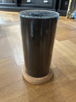 Messerblock rund Glas mit Borsteneinsatz gebraucht