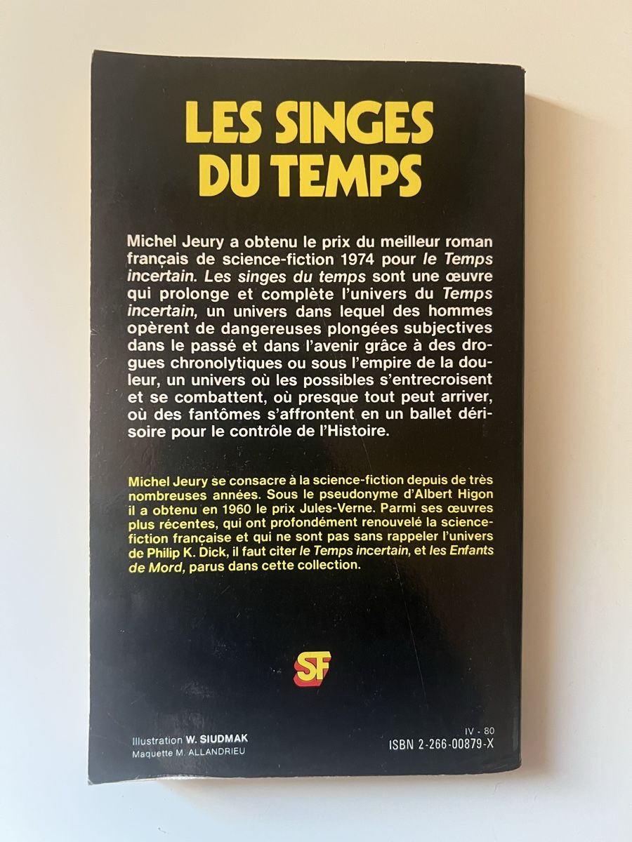 Libri: Michel Jeury, Les singes du temps – Usato da Valeyres-sous-Ursins venduto da ansuz_001 1