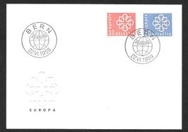 FDC Serie 347 - 348 Europamarken ET Bern 22.6.1959