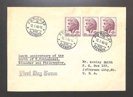 1946 FDC ZNr. 275 Heinrich Pestalozzi Ersttagstempel ZÜRICH